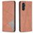 Mobigear Rhombus Slim Samsung Galaxy A55 Funda tipo libro - Marrón