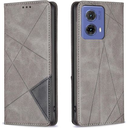 Mobigear Rhombus Slim Motorola Moto G85 Plånboksfodral - Grå