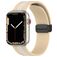 Mobigear Stripe Mag Correa Silicona Cierre magnético para Apple Watch - 42/41/40/38 mm - Blanco / Beige