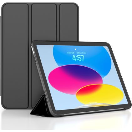 Mobigear Tri-Fold Gel iPad 10 (2022) TPU / Konstläder Plånboksfodral - Svart