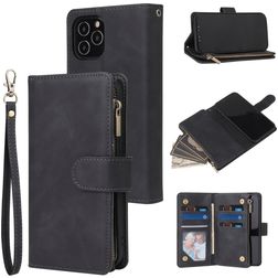 Mobigear Zipper iPhone 12 Wallet case - Black