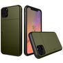 Mobigear Card iPhone 11 Pro Hard Case Back cover Shockproof with Card Holder - Army Green