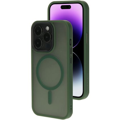 Mobiparts Hardcover iPhone 14 Pro MagSafe Hard Case Back cover - Satin Green