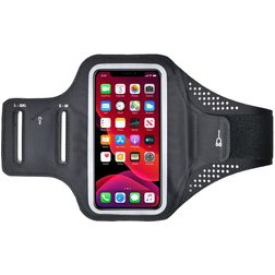 Mobigear Easy Fit Porta smartphone per la corsa Neoprene Cover sportiva Fascia sportiva da braccio - Small - Nero
