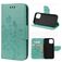 Mobigear Flowers iPhone 12 Cover a libro portafoglio - Turchese