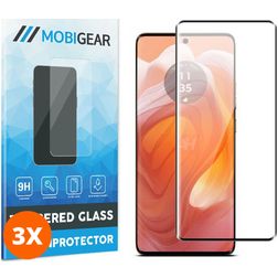 Mobigear Premium Motorola Edge 50 Ultra Cristal templado Protector de pantalla - Compatible con fundas (pack de 3)