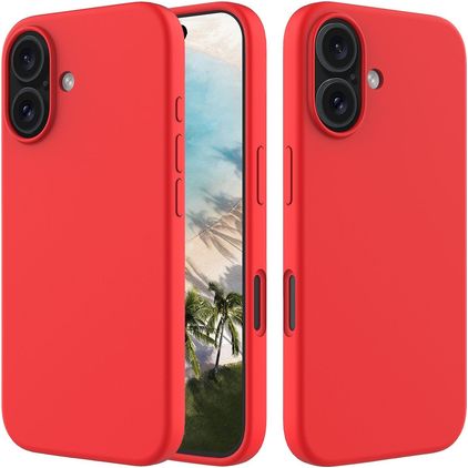 Mobigear Rubber Touch iPhone 16 Silicone Back cover - Rosso