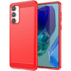 Mobigear Brushed Slim Samsung Galaxy M55 TPU flexible Carcasa - Rojo
