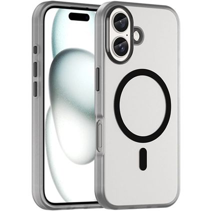 Mobigear Shockproof iPhone 16 Plus MagSafe TPU flessibile Back cover - Trasparente / Nero