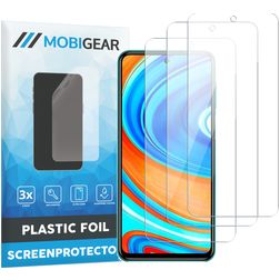 Mobigear Xiaomi Redmi Note 9 Pro Película de ecrã em plástico - Compatível com capas (Pack de 3)