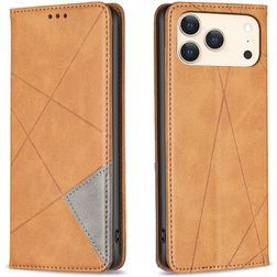 Mobigear Rhombus Slim iPhone 17 Pro Max Cover a libro - Cognac