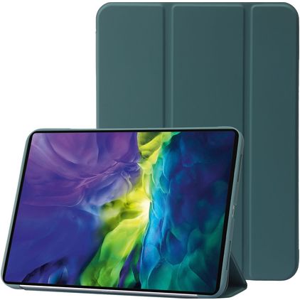 Mobigear Tri-Fold Gel iPad 10 (2022) TPU / Cuero sintético Funda tipo libro - Verde