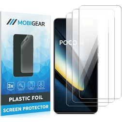 Mobigear POCO F6 Película de ecrã em plástico - Compatível com capas (Pack de 3)