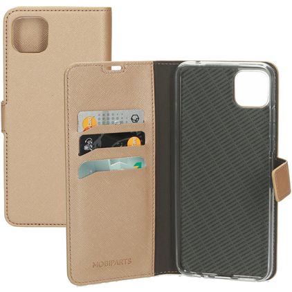 Mobiparts Saffiano Wallet Samsung Galaxy A22 5G Pungetui med Seddelrum - Copper
