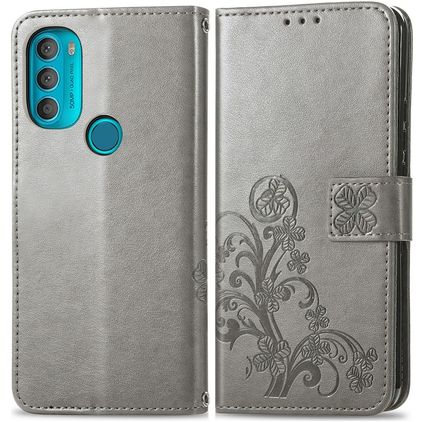 Mobigear Clover Motorola Moto G71 5G Pungetui med Seddelrum - Grå