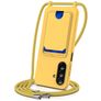 Mobigear Lanyard Card Samsung Galaxy A57 Silicone Case with lanyard and Card Holder - Yellow