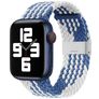 Mobigear Braided Nylon Apple Watch Armband Klämspänne - 42/41/40/38 mm - Svart / Vit