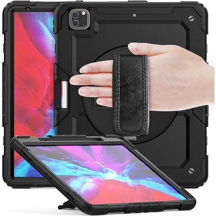 Mobigear SureGrip Xtreme iPad Pro 13 polegadas (2025) Capa Plástico rígido / Silicone Capa traseira + Suporte para caneta stylus + Alça de ombro + Suporte - Preto