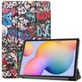 Mobigear Tri-Fold Samsung Galaxy Tab S6 Lite Cover a libro - Graffiti