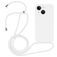 Mobigear Lanyard iPhone 15 Silicona Funda con cuerda - Blanco