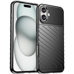 Mobigear Groove iPhone 16 Plus TPU flexible Carcasa - Negro