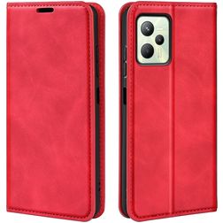 Mobigear Retro Slim Realme C35 Funda tipo libro Cartera - Rojo