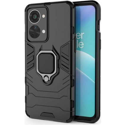 Mobigear Armor Ring OnePlus Nord 2T 5G Hard Case Back cover Shockproof with Ring Holder - Black