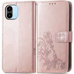 Mobigear Clover Xiaomi Redmi A1 4G Lompakkokotelo + Setelitasku - Ruusukulta
