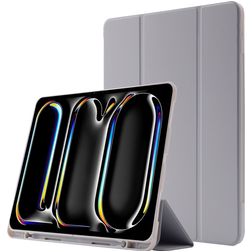 Mobigear Tri-Fold Gel iPad Pro 11 polegadas (2025) TPU / Pele sintética Capa livro + Suporte para caneta stylus - Cinzento