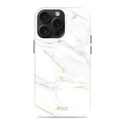 MIO iPhone 15 Pro MagSafe Plástico rígido Capa traseira - White Marble