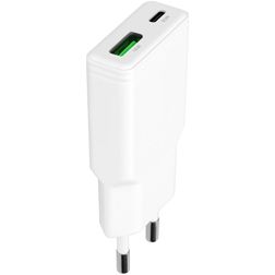 Mobiparts Flat Dual USB / USB-C Cargador Power Delivery 30W - Blanco