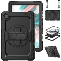 Mobigear SureGrip Xtreme Samsung Galaxy Tab A8 10.5 (2021) Fodral Hårdplast / Silikon Skal + Axelrem + Ställ - Svart