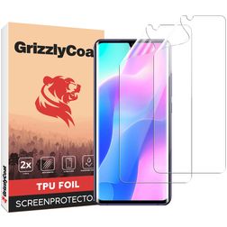 GrizzlyCoat Xiaomi Mi Note 10 Lite Folia hydrożelowa TPU Ochrona ekranu - Kompatybilna z etui + Ramka montażowa (2 szt.)