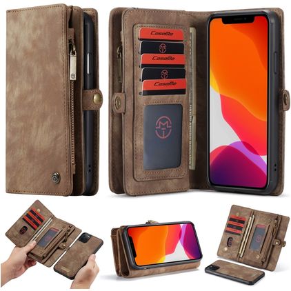 CaseMe 008 iPhone 11 Pro Funda tipo libro 2 en 1 con carcasa extraíble Cartera - Marrón