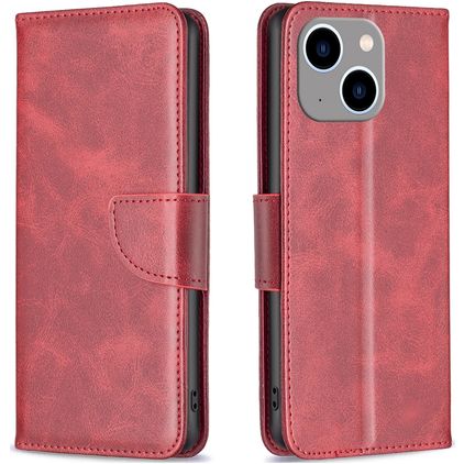 Mobigear Excellent iPhone 15 Plus Pungetui med Seddelrum - Rød