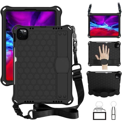 Mobigear Ruggedized iPad 11 (2025) EVA foam Back cover + Stylus Holder + Shoulder Strap + Stand - Black
