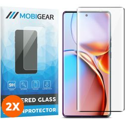 Mobigear Premium Motorola Edge 40 Pro Vidro temperado Película de ecrã - Compatível com capas - Preto (Pack de 2)