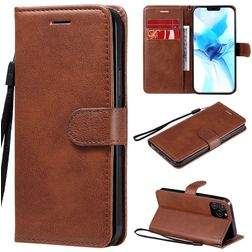 Mobigear Premium iPhone 12 Lompakkokotelo + Setelitasku - Ruskea