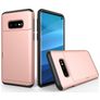 Mobigear Card Samsung Galaxy S10e Plástico rígido Capa traseira Antichoque com porta-cartões - Rosa dourado