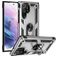 Mobigear Armor Ring Samsung Galaxy S23 Ultra Funda Plástico rígido Carcasa Antigolpes con anillo - Plateado