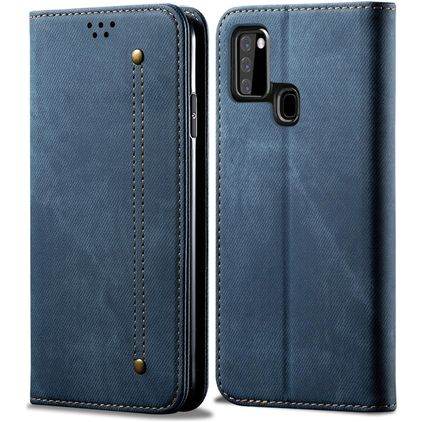 Mobigear Denim Slim Samsung Galaxy A21s Wallet case - Blue