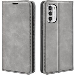Mobigear Retro Slim Motorola Moto G52 Plånboksfodral med sedelfack - Grå
