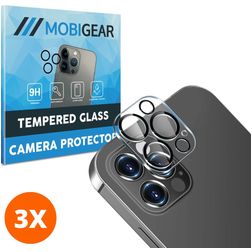 Mobigear iPhone 13 Pro Max Cristal templado Protector de cámara - Compatible con fundas (pack de 3)