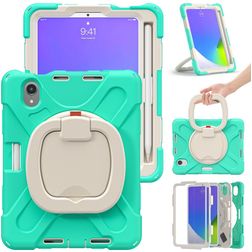 Mobigear RingGuard iPad Mini 6 (2021) Capa Plástico rígido / Silicone Capa traseira + Suporte para caneta stylus + Alça de ombro + Suporte - Turquesa