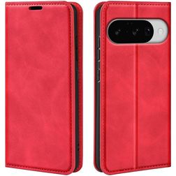 Mobigear Retro Slim Google Pixel 10 Pro Plånboksfodral med sedelfack - Röd