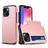 Mobigear Card iPhone 15 Plus Funda Plástico rígido Carcasa Antigolpes con tarjetero - Oro rosa