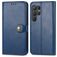 Mobigear Snap Button Samsung Galaxy S25 Wallet case - Blue