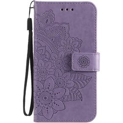 Mobigear Flowers OPPO A54 5G Pungetui med Seddelrum - Lilla