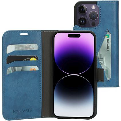 Mobiparts Classic Wallet iPhone 14 Pro Wallet case - Steel Blue