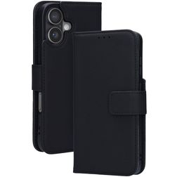 Mobiparts Wallet iPhone 17 MagSafe Äkta läder Plånboksfodral med sedelfack - Svart